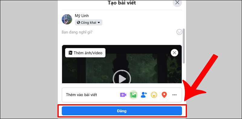 Click vào Đăng để chia sẻ